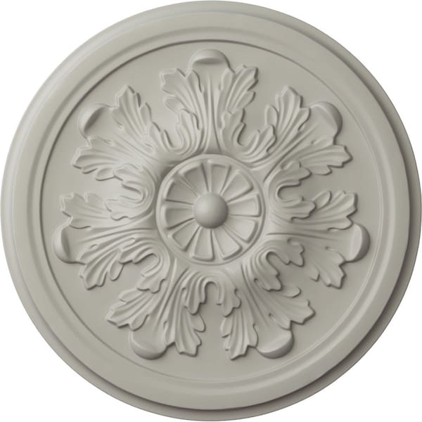 Ekena Millwork Legacy Acanthus Ceiling Medallion (Fits Canopies up to 3 1/2"), 12 3/4"OD x 7/8"P, Pot of Cream CM12LEPCF - main